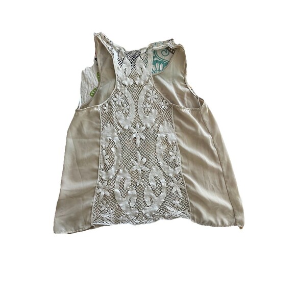 Francesco Bird Cage Tank Top Size M Cottage Core Whimsical Lace Style T1250 - Picture 4 of 7